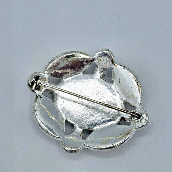 Citrine Jeweled Brooch Vintage Fire Gem AB Faceted Yellow Estate Jewelry Pin - Picture 7 of 9